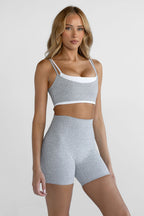 Double Layer Crop - Marl Grey