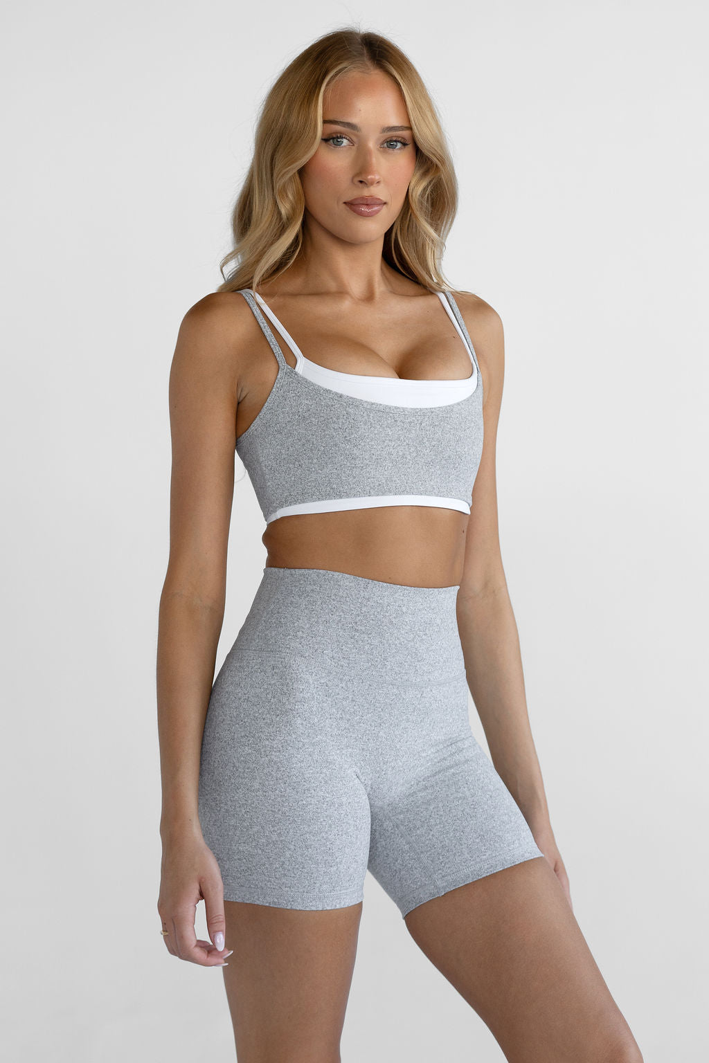 Double Layer Crop - Marl Grey