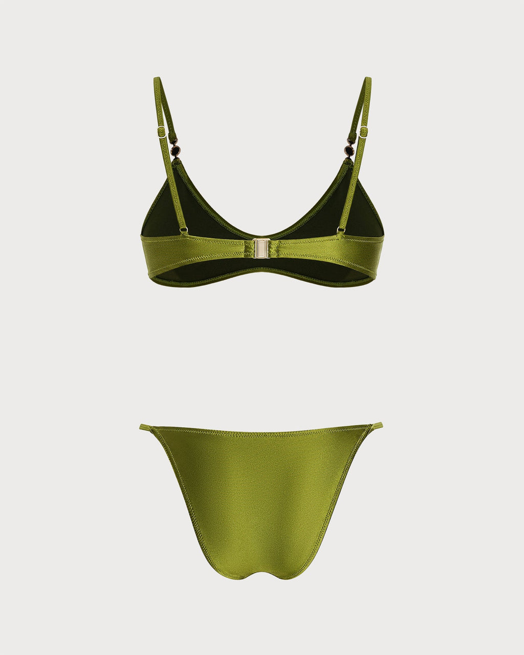 Green Natural Waisted Triangle Bikini Set